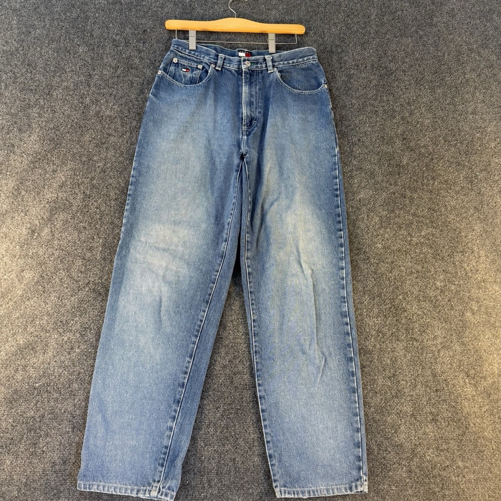 Vintage Tommy Jeans‎ Tagged 20 Fits 28x29 Baggy Straight Leg Denim Jeans 90s